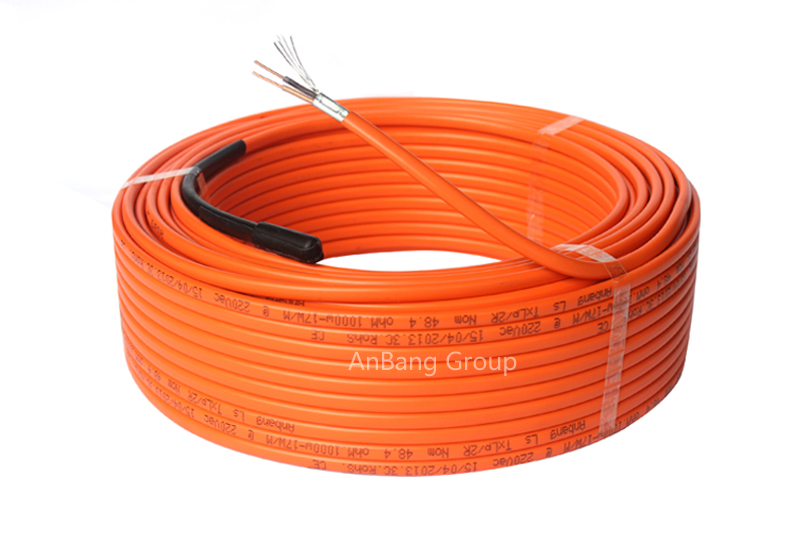 Underfloor heating cable twins conductor 17w/m orange